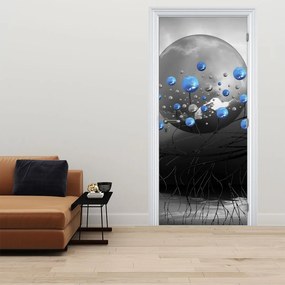 Fototapeta na dvere - Modré abstraktné gule (95x205cm)