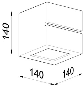 Nástenné svietidlo Leo Line, 1x biele keramické tienidlo