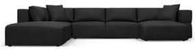 Čierna rohová pohovka do "U", ľavý roh Esther - Milo Casa