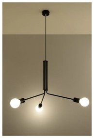 Čierne závesné svietidlo s kovovým tienidlom ø 74 cm Donato – Sollux