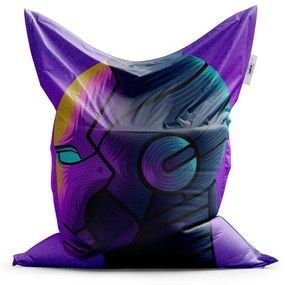 Sablio Sedací vak Iron Man Helma na fialovej - 150x100 cm