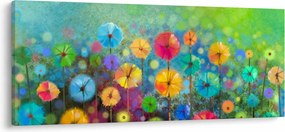 Obraz - Abstraktné kvety (120x50 cm)