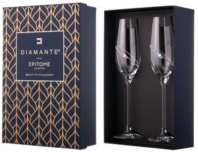 Diamante poháre na šampanské Diamond Ring s kryštálmi Swarovski 210 ml 2KS