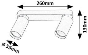 Rabalux 73076 - Bodové svietidlo MIRINA 2xGU10/5W/230V zlatá