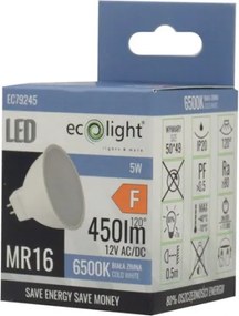 LED žiarovka 12V MR16 5W - studena bielá