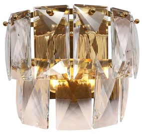 Nástenné svietidlo Chelsea, 1x krištáľové tienidlo, g