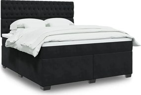 vidaXL Posteľný rám boxspring s matracom čierny 180x200 cm zamat