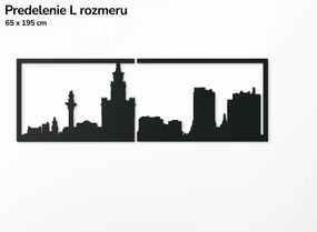 drevko Obraz Varšava panoráma Rozmer obrazu: 29,5 x 89 cm, Farba dekorácie: Čierna