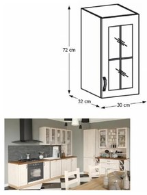 Horná kuchynská skrinka G30SP Regnar. Vlastná spoľahlivá doprava až k Vám domov. 1014785