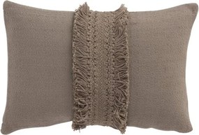 Taupe bavlnený vankúš Fransen Rand so strapcami - 30*45 cm