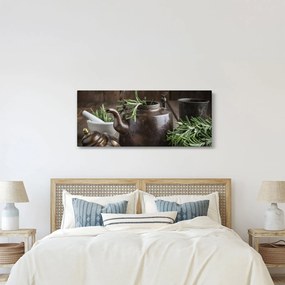 Obraz - Kanvička s rozmarínom (120x50 cm)