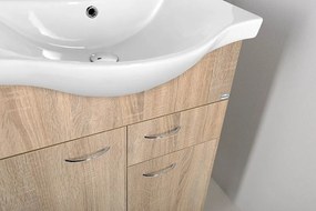 Aqualine Aqualine, KERAMIA FRESH umývadlová skrinka 60x74x33,7cm,dub platin, 50066