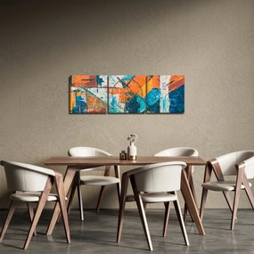Obraz - Abstrakcia (s hodinami) (90x30 cm)