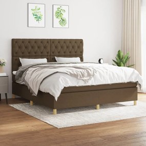 Boxspring posteľ s matracom tmavohnedá 160x200 cm látka 3142588