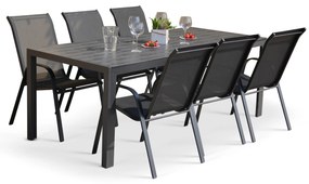 Záhradný jedálenský set Viking XL 190cm+ 6x kovová stolička Ramada