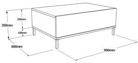 Konferenční stolek Houseland Wren beton/černý