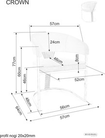 SI Korunová zamatová stolička béžová