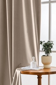 Béžový zatemňovací záves VELVET 140x270 cm Zavesenie: Riasiaca páska