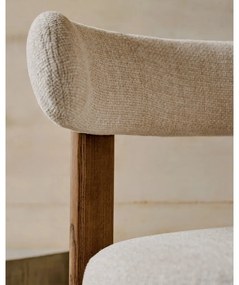 Hnedá/béžová jedálenská stolička z jaseňového dreva Granite – Kave Home