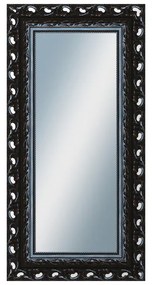 DANTIK - Zrkadlo v rámu, rozmer s rámom 50x100 cm z lišty ROKOKO čierna lesklá (2632)