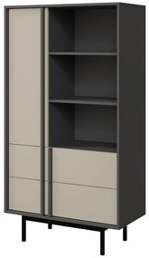 Vitrína Alsy 4 Svetlobéžová/Antracit