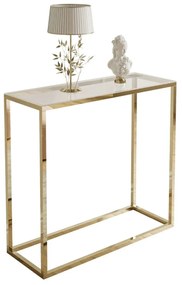 KONZOLA FAITH ZLATÝ LESK + SKLO 80 cm