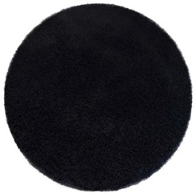 Čierny okrúhly koberec Alpaka Rozmer: 180 cm