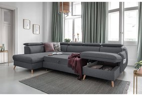 Tmavosivá rozkladacia rohová pohovka (ľavý roh) Sweet Harmony – Miuform