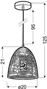 Candellux Biely závesný luster Bene pre žiarovku E27 s tienidlom v tvare kužeľa dĺžky 210mm 31-70340