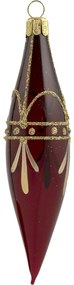 Bella Rose Sklenená vianočná ozdoba Kvapka Burgundy Lesk