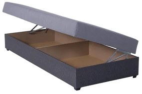 Čalúnená válenda s úložným priestorom JACOB XL nosnosť 130 kg 90x200 cm sivá