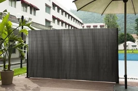 Obojstranná antracitová clona na balkón, plot a terasu z PVC Šírka: 1 m | Dĺžka: 5 m
