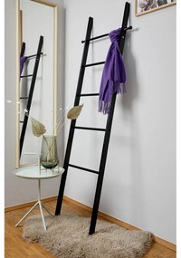 Čierny bambusový rebrík na uteráky Wenko Suri