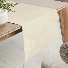 Biante Teflónový behúň na stôl TF-104 Svetlo vanilkový zámocký vzor 35x140 cm