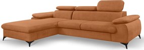 Rohová sedacia súprava Scala, hrdzavá látka, ľavý roh
