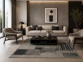 Oriental Weavers, Kusový koberec SISALO/DAWN 706/J48H – na von aj na doma, 200x285, šedá, chodba / predsieň