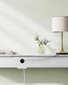 Konzolový stolík so zásuvkami, úzky príručný stolík s 2 priehradkami, 25 x 120 x 81 cm, biely