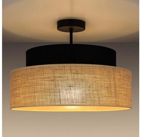 Prisadený luster BOHO 1xE27/60W/230V pr. 40 cm čierna/béžová