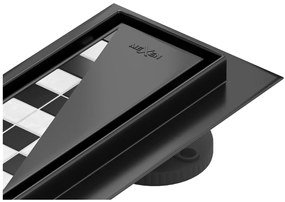 Odtokový sprchovací žľab FLAT 2v1 - čierny