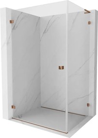 Mexen Lunar-B L, 1-krídlový sprchový kút, ľavý, 85 x 80 cm, 8mm číre sklo, ružové zlato profil, 832L-085-080-60-00-L
