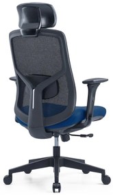 Kancelárska ergonomická stolička PYLON — látka, čierna / viac farieb Modrá Bez podhlavníka