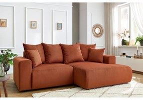 Oranžová zamatová rohová pohovka Enjoy – Bobochic Paris
