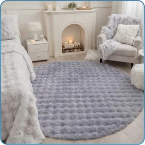 Koberec Rabbit Bubble strieborný kruh