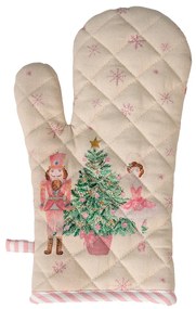 Béžová chňapka - rukavice so luskáčikom a baletkou Pastel Nutcracker - 18*30 cm