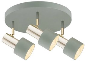 Argon 6007 - Bodové svietidlo DORIA 3xE27/15W/230V zelená/mosadz