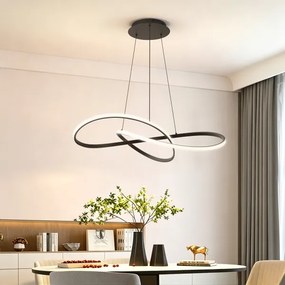 Brilagi - LED stmievateľný luster na lanku INFINITY LED/80W/230V 80x80 cm čierny + diaľkové ovládanie