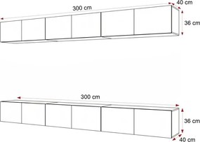 Závesná TV zostava Dorothy kašmír 300 cm