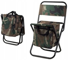Verk 01234 Kempingová skladacia stolička s taškou 2 v 1 maskáč