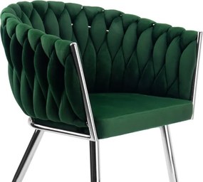 Jedálenská stolička COFTON VELVET tmavozelená