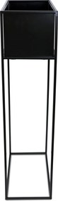 KOVOVÝ KVETINÁČ SO STOJANOM RECT 90X24X44 CM ČIERNA